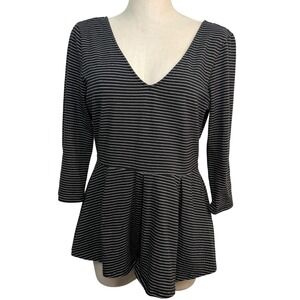 Victoria's Secret Large Peplum‎ Shirt 3/4 Sleeves Striped Top Balletcore